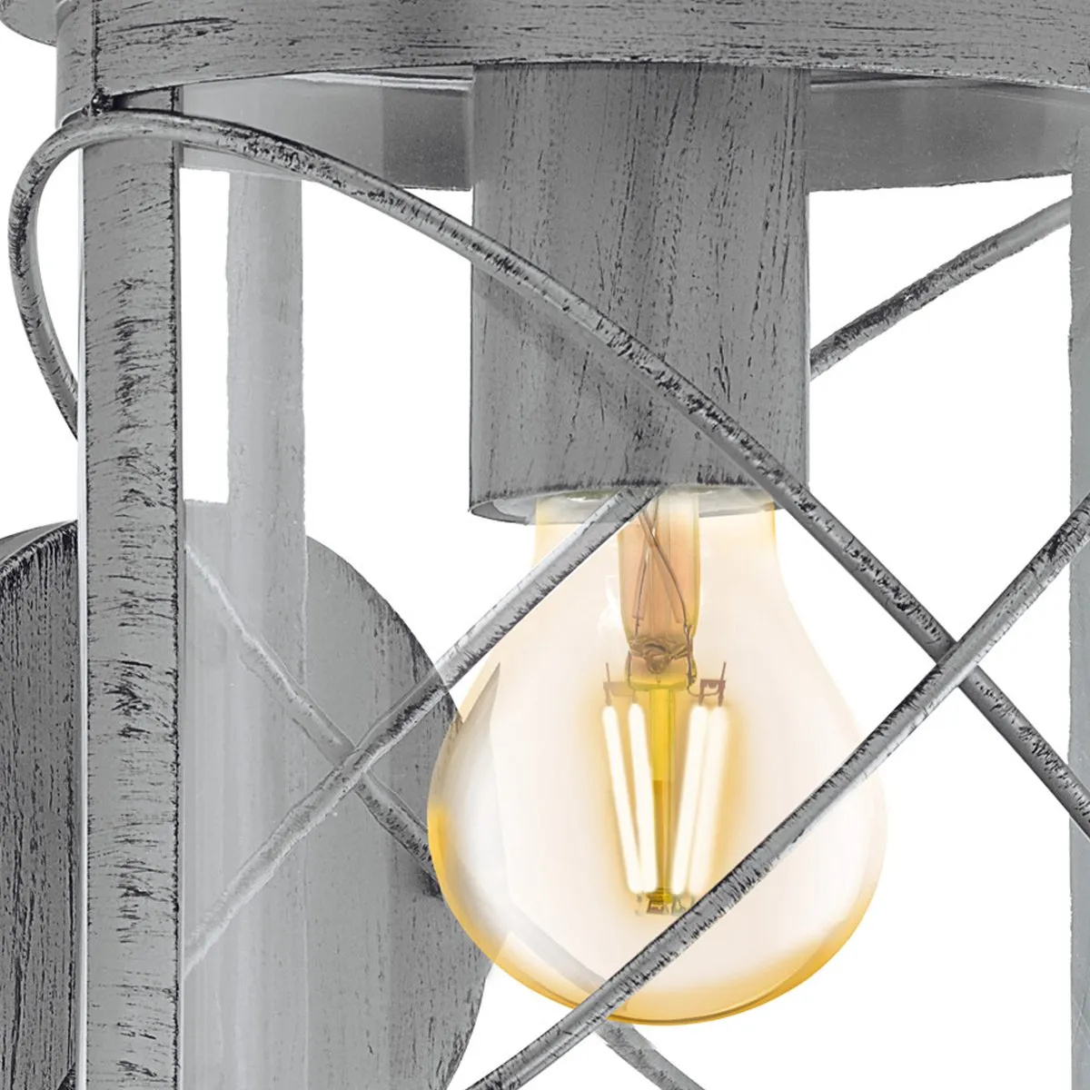 EGLO Hilburn 1 Wandlamp Buiten - E27 - 28 cm - Zilver Antiek