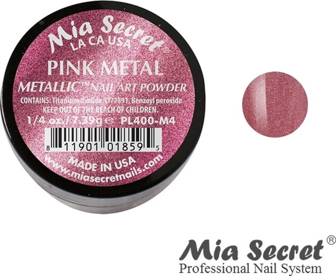 Mia Secret Metallic Acrylpoeder Roze 7.5ml