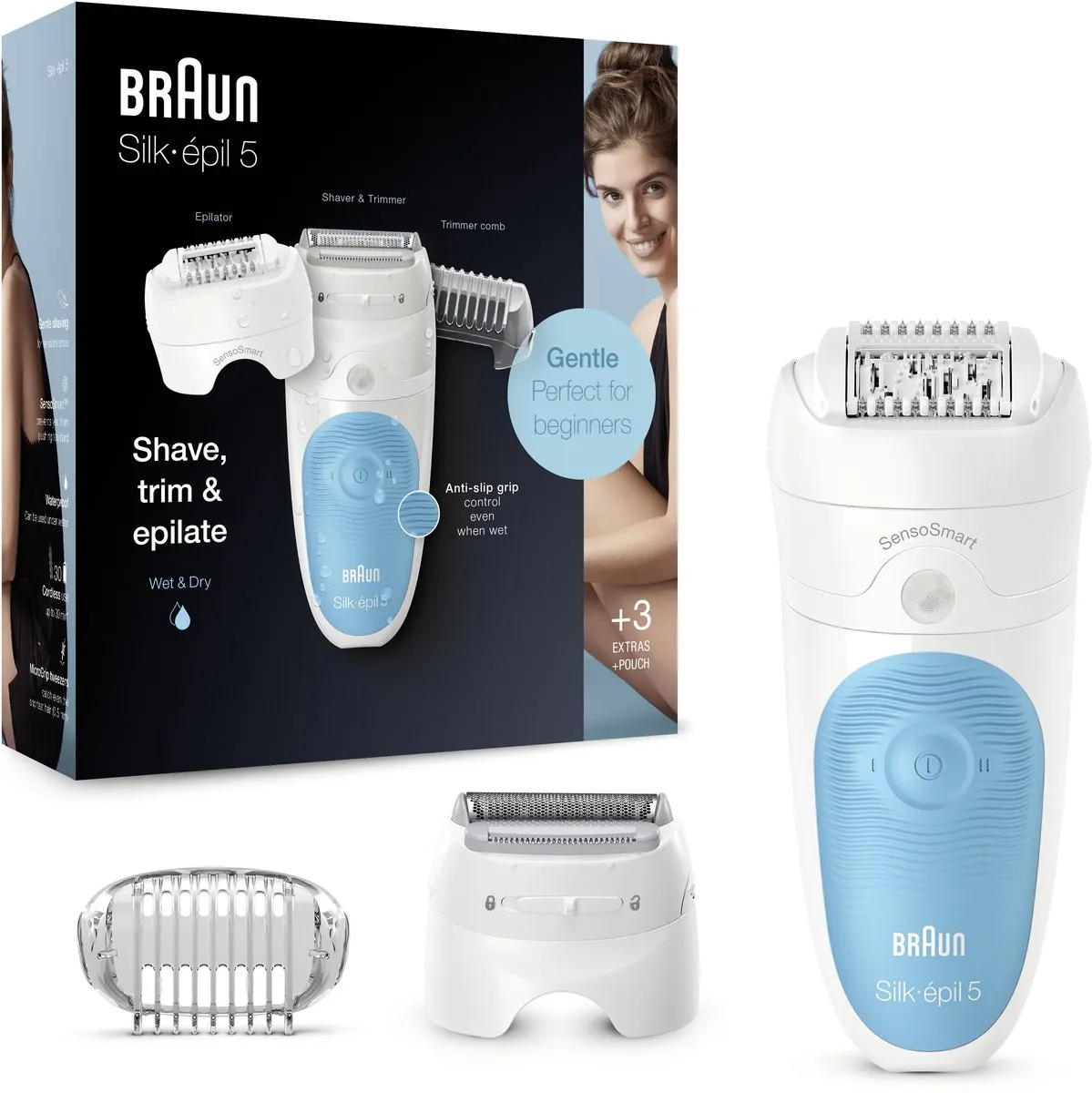 Braun Silk-épil 5 605 Epilator - Blauw/Wit