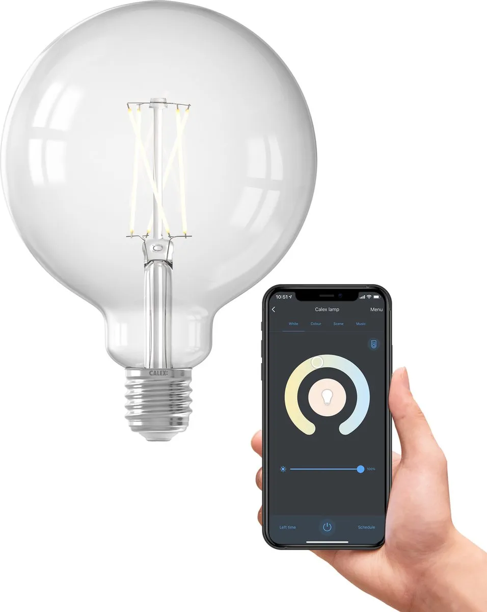 Calex Slimme LED Filament Globe 12,5cm E27
