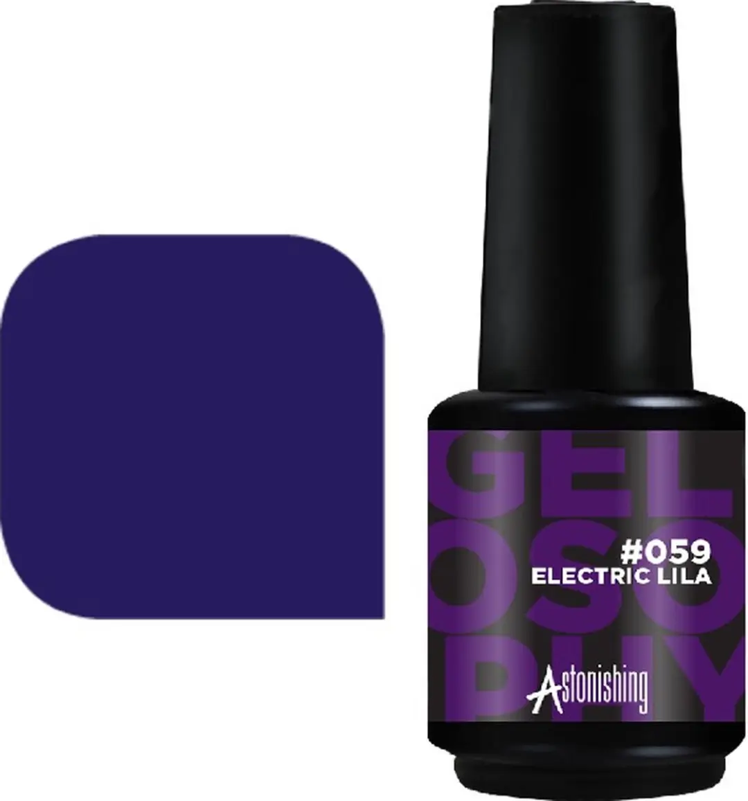 Astonishing #059 Electric Lila Nagellak 15ml - Zwart