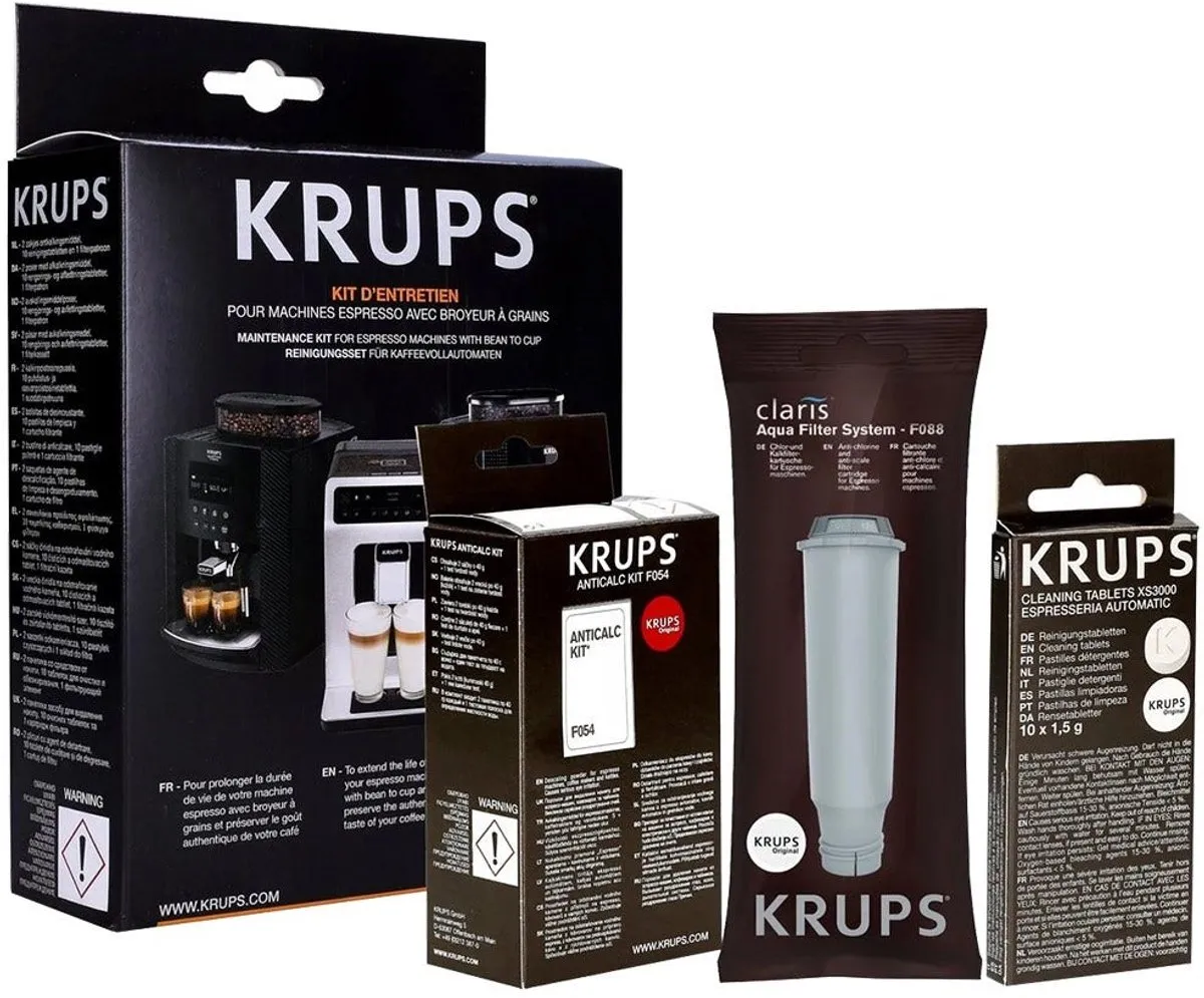 Krups Onderhoudsset Koffiemachine Ontkalkingsmiddel + Reinigingstabletten + Waterfilter