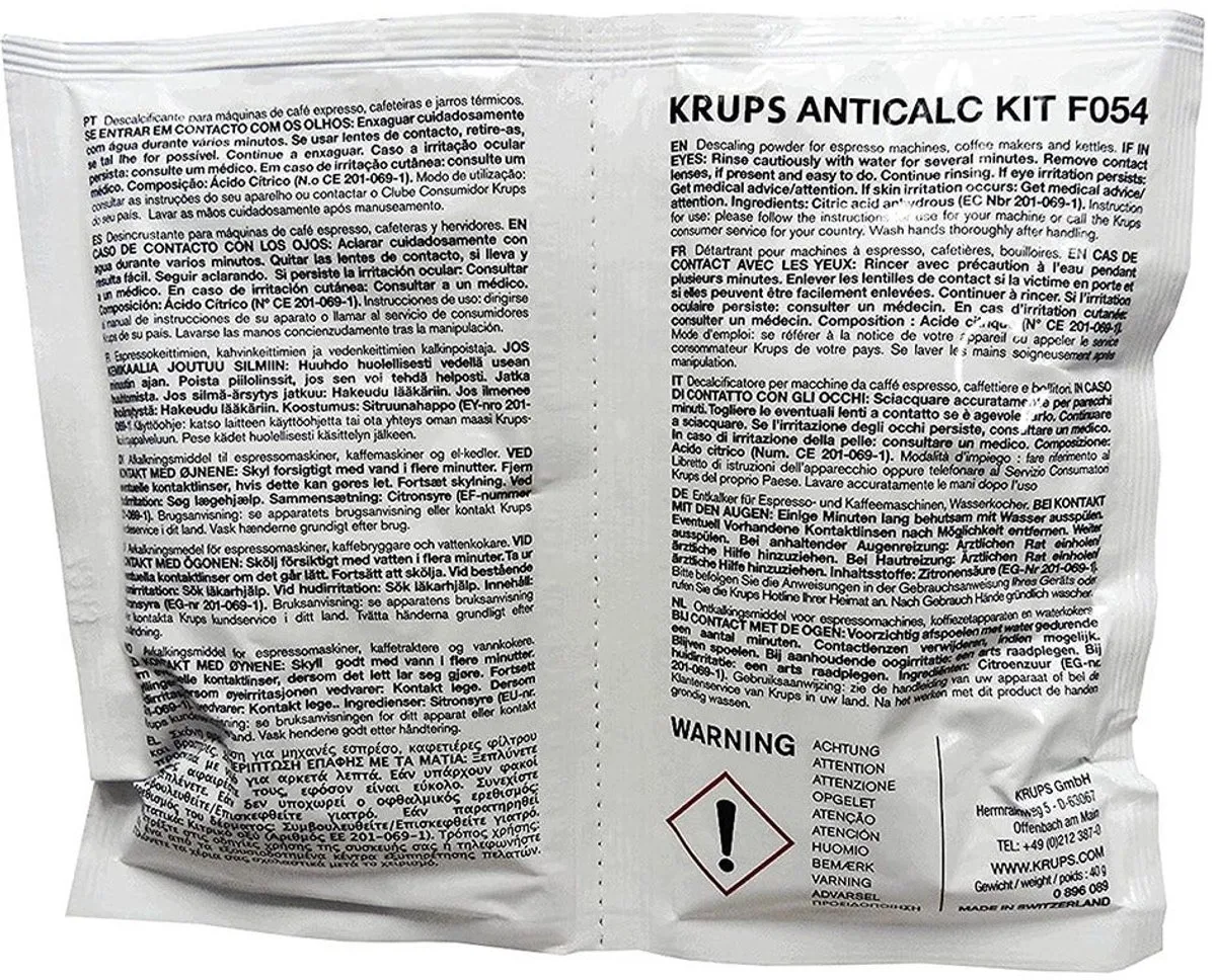 Krups Onderhoudsset Koffiemachine Ontkalkingsmiddel + Reinigingstabletten + Waterfilter