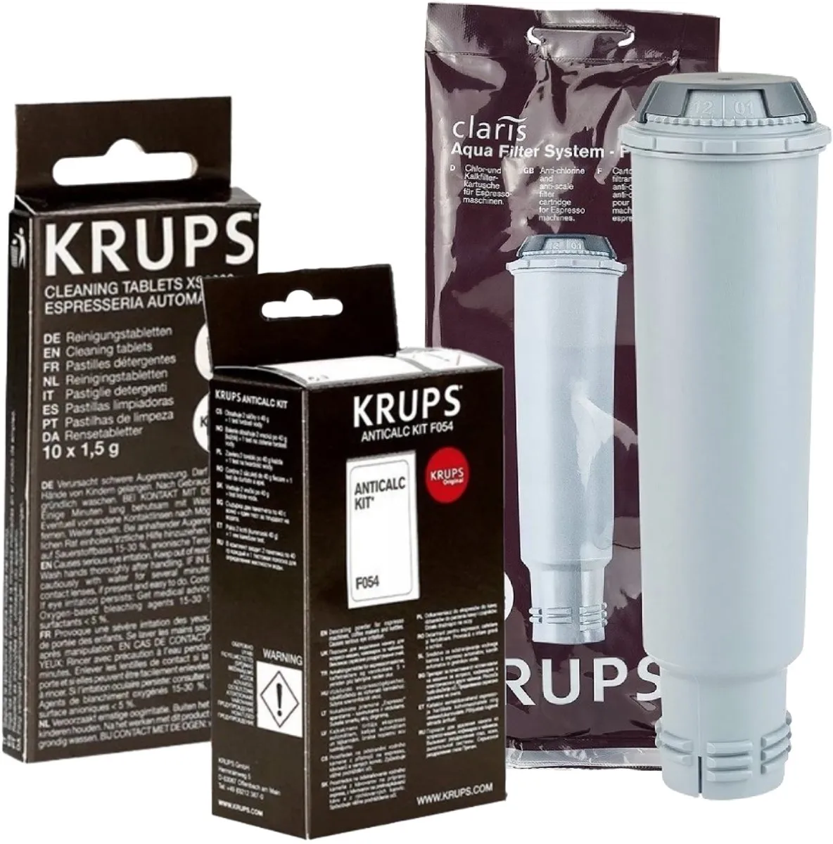 Krups Onderhoudsset Koffiemachine Ontkalkingsmiddel + Reinigingstabletten + Waterfilter