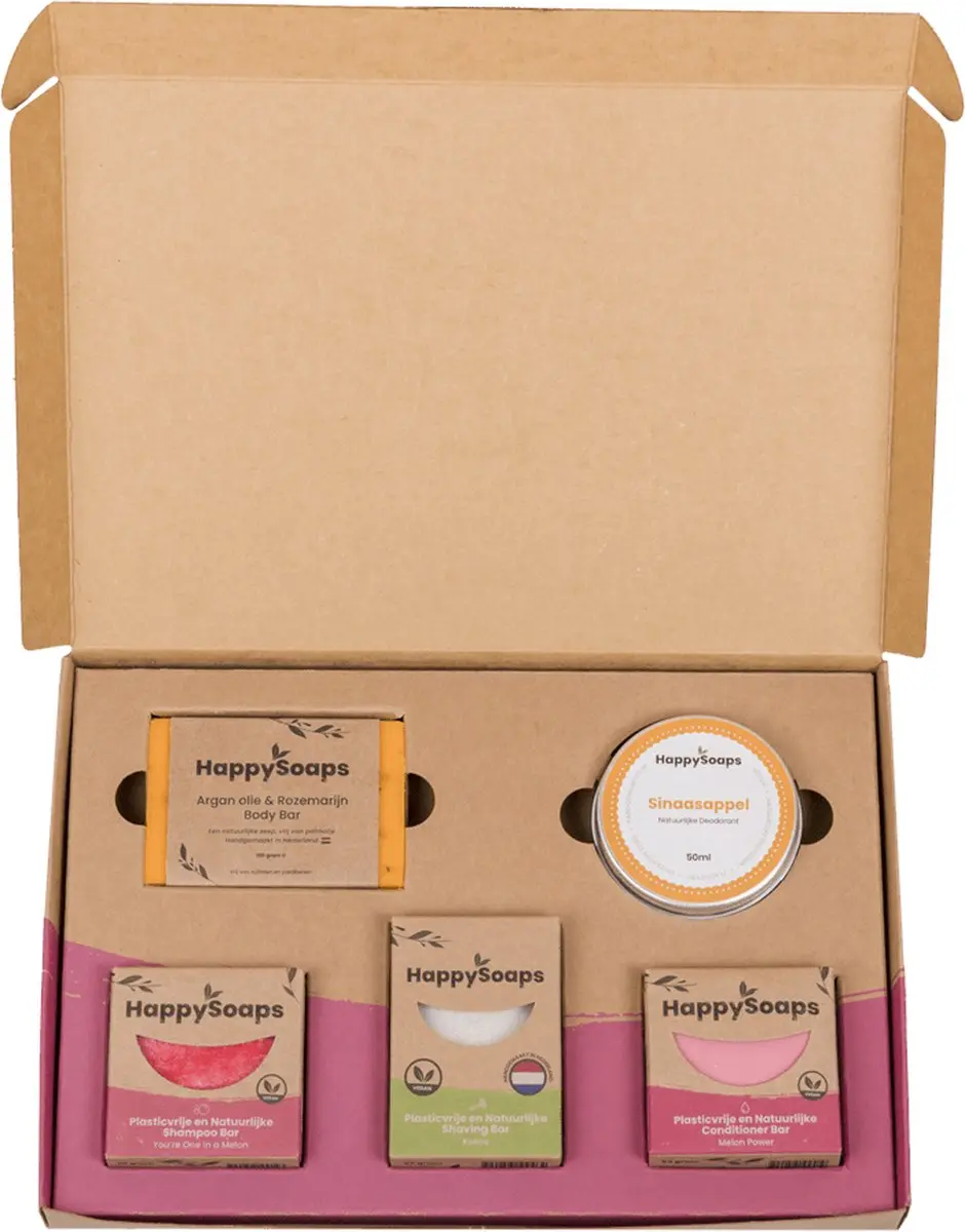 HappySoaps Geschenkdoos XL Fruity Passion - 600g - 5 Stuks - afbeelding 6 van 6