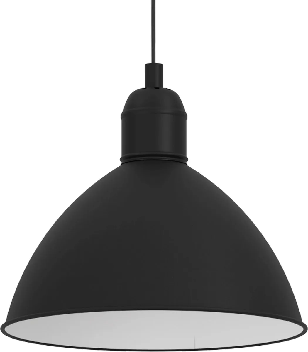 Eglo Priddy Hanglamp E27 - Ø30,5cm - Zwart/Wit