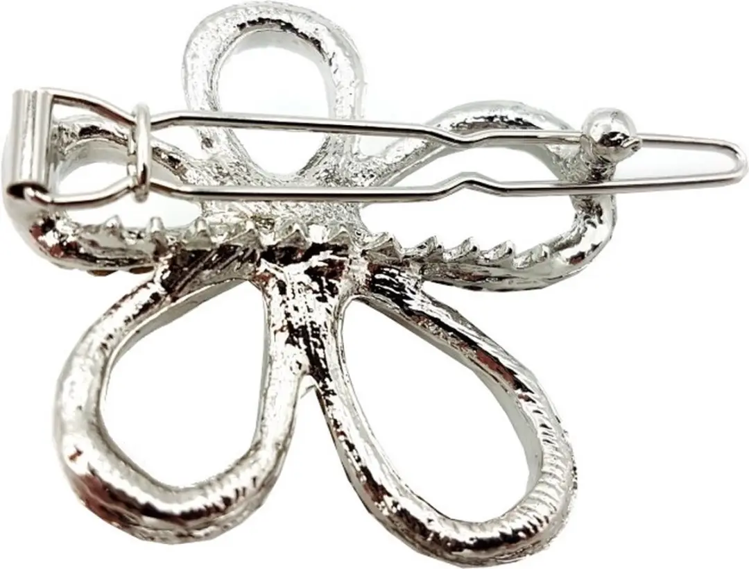 Haarsoires Bloem Haarclip 3,5cm - Zilver Strass - Wit Zilver