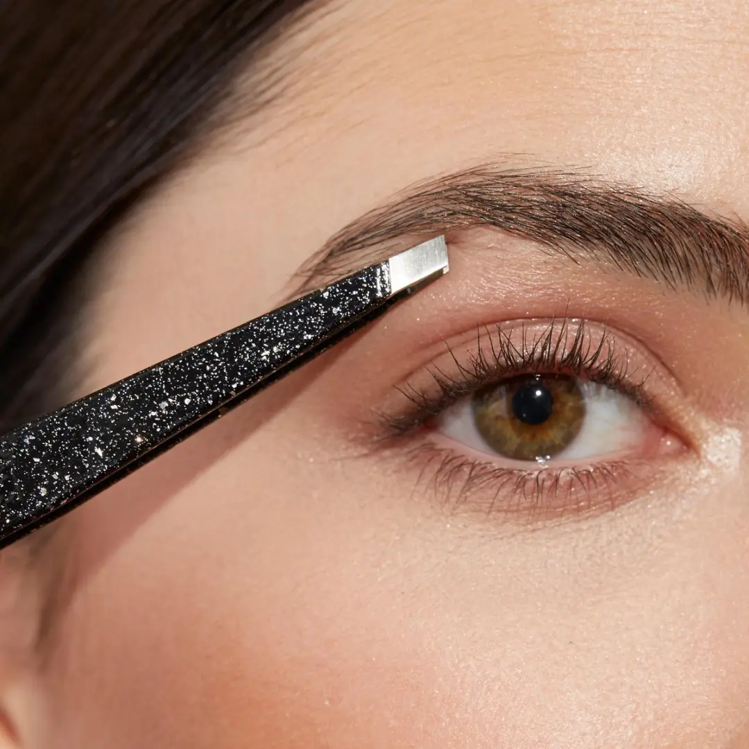 Tweezerman Studio Line Slant Pincet 40th Anniversary - Zwart Glitter
