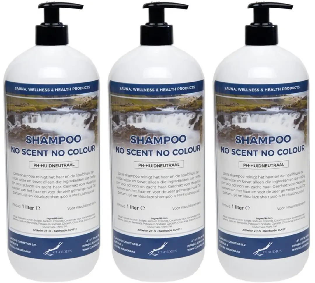 Splashbox Cosmetics Shampoo No Scent No Colour 3x1L