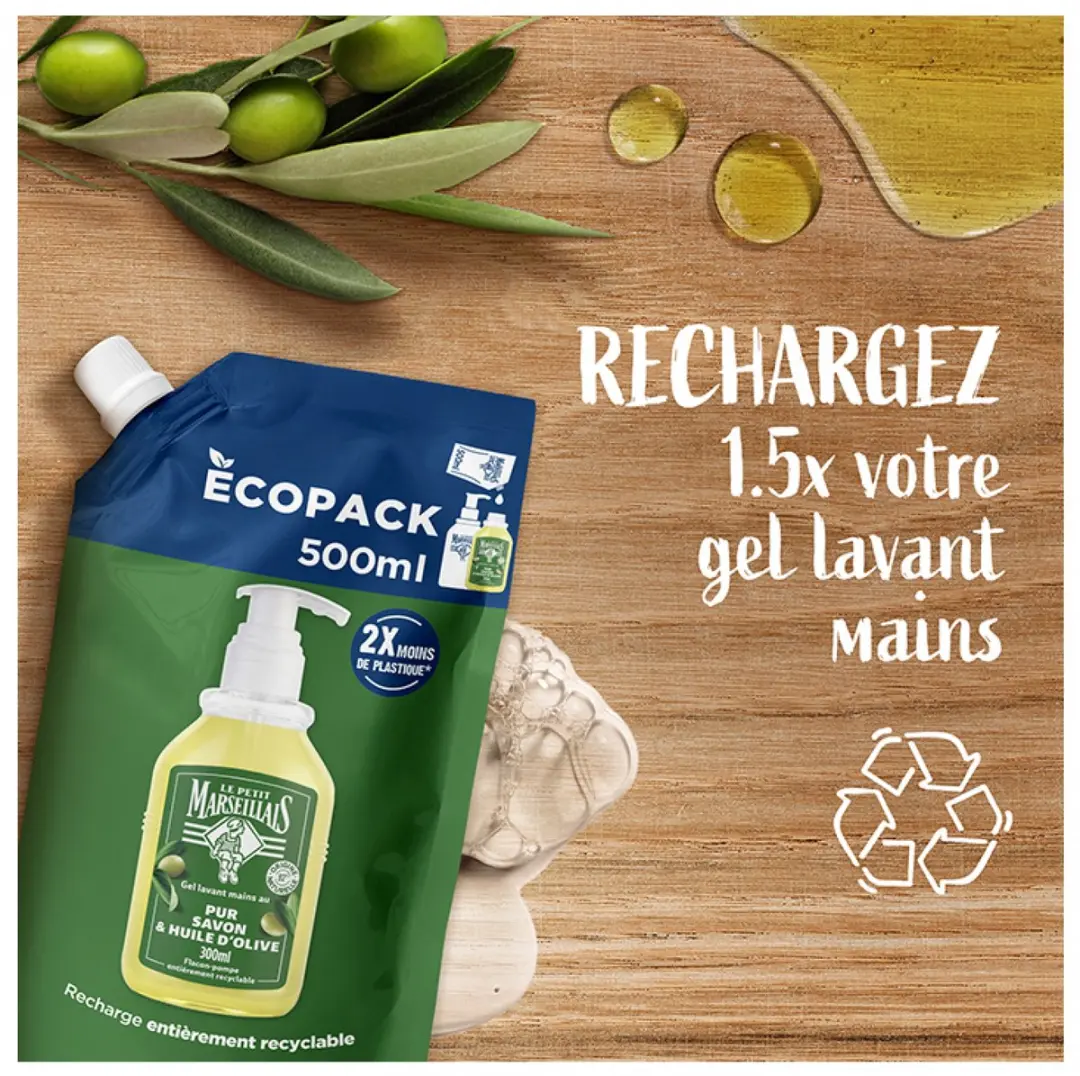 Le Petit Marseillais Handzeep Eco-Vulling 500ml - Pure Zeep & Olijfolie