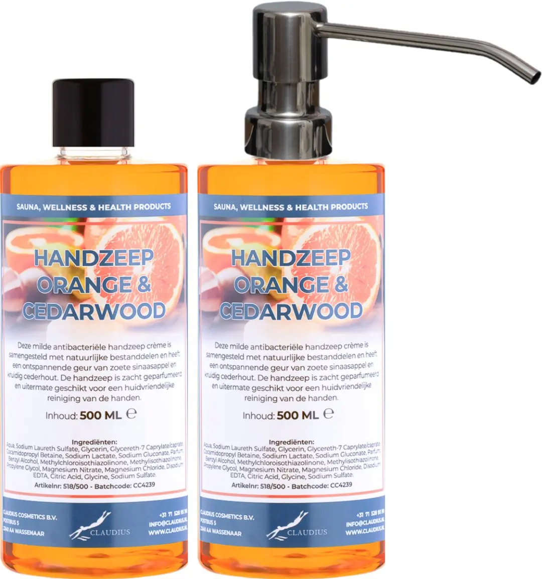 Splashbox Cosmetics Handzeep Sweet Orange & Cedarwood 500ml