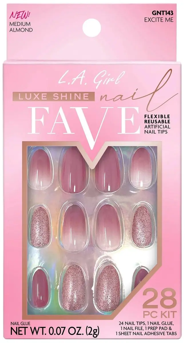 L.A. Girl Luxe Shine Fave Nail Tips Nude