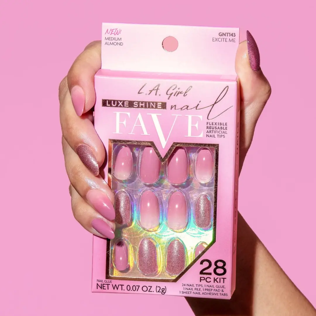 L.A. Girl Luxe Shine Fave Nail Tips Nude - 24 Stuks