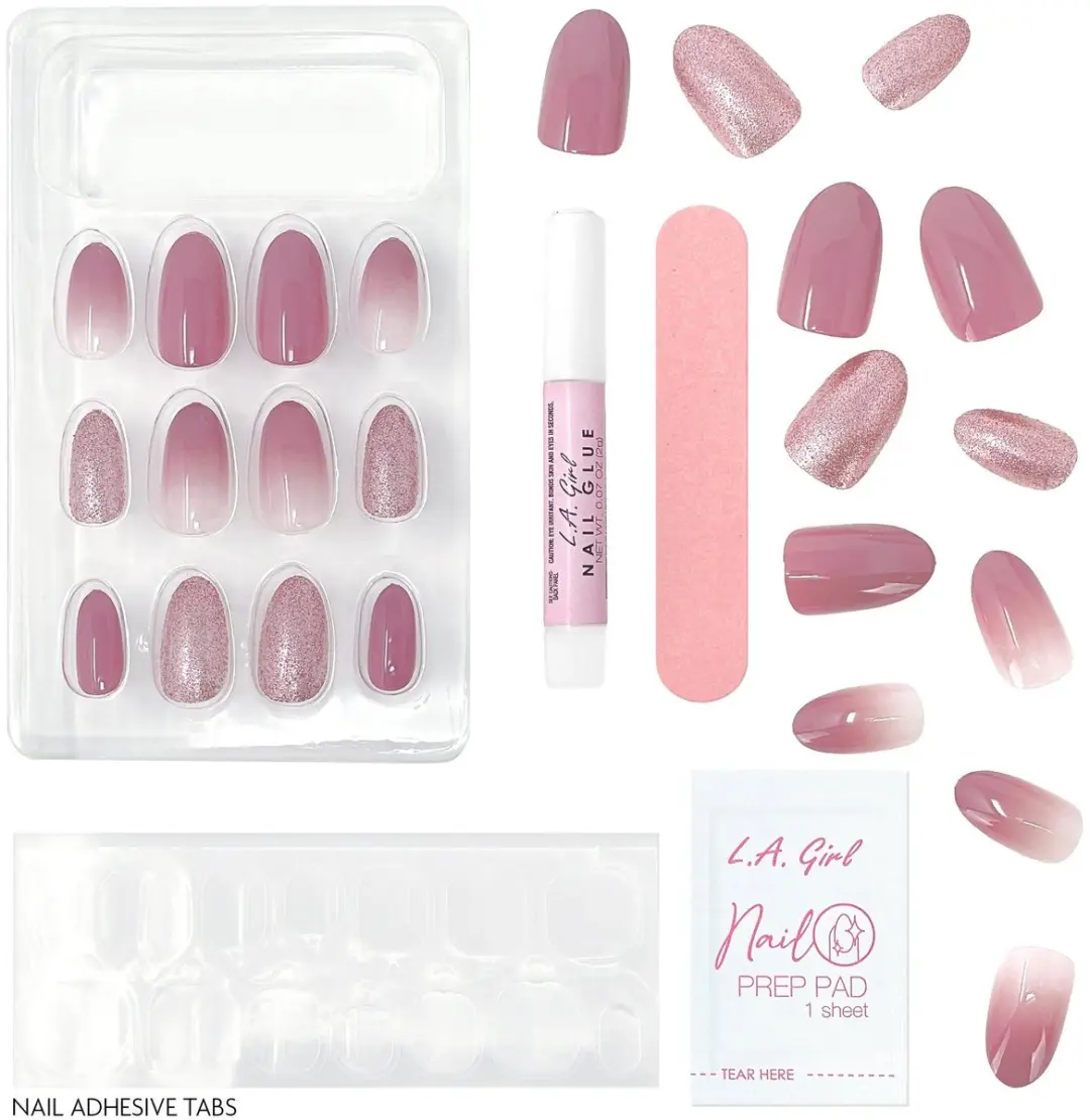 L.A. Girl Luxe Shine Fave Nail Tips Nude - 24 Stuks