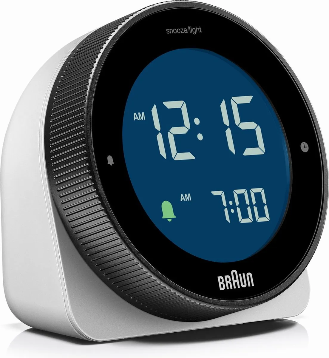 Braun BC24W Digitaal Halfrond Wekker - 12/24u - Wit/Zwart