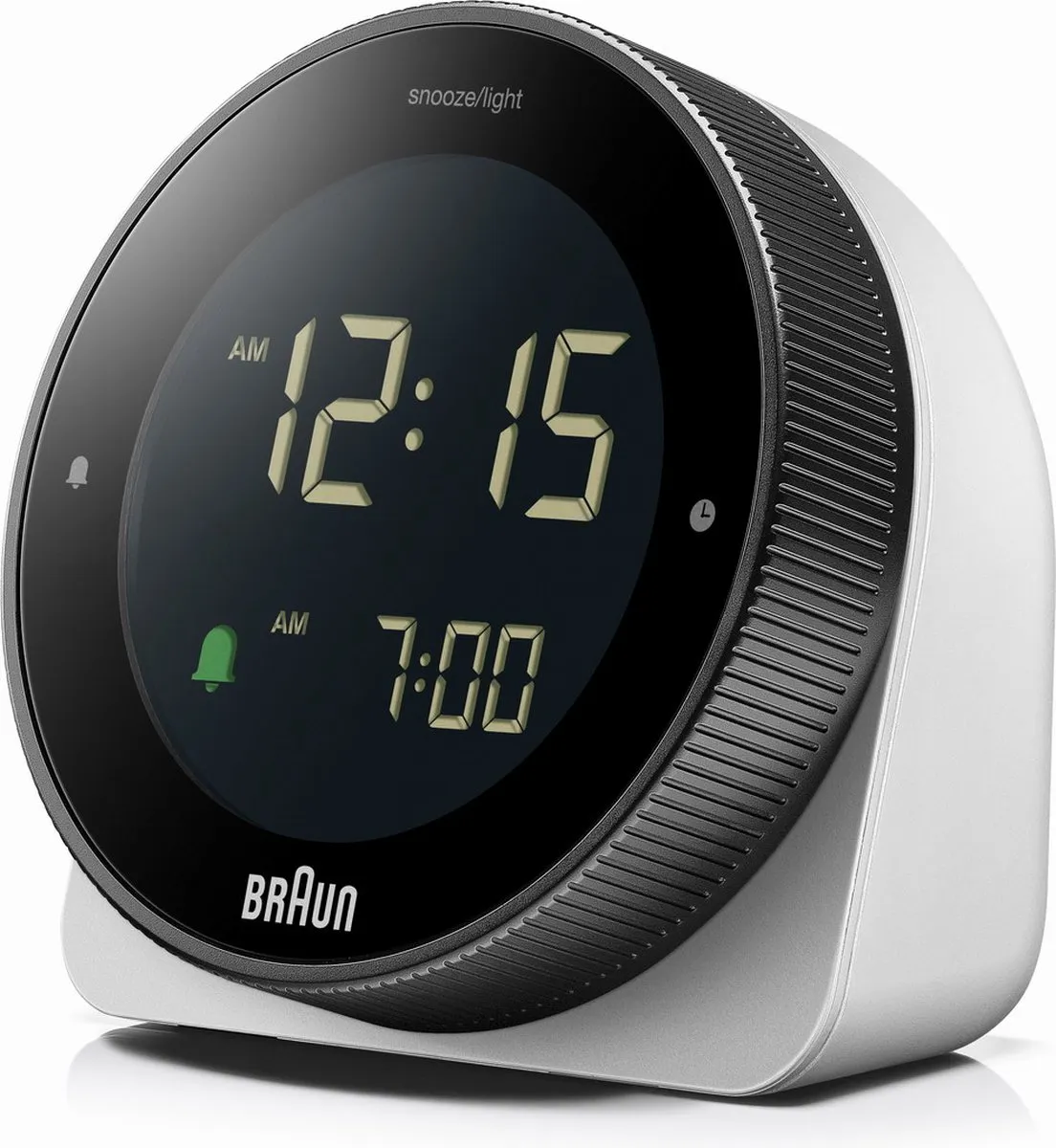 Braun BC24W Digitaal Halfrond Wekker - 12/24u - Wit/Zwart