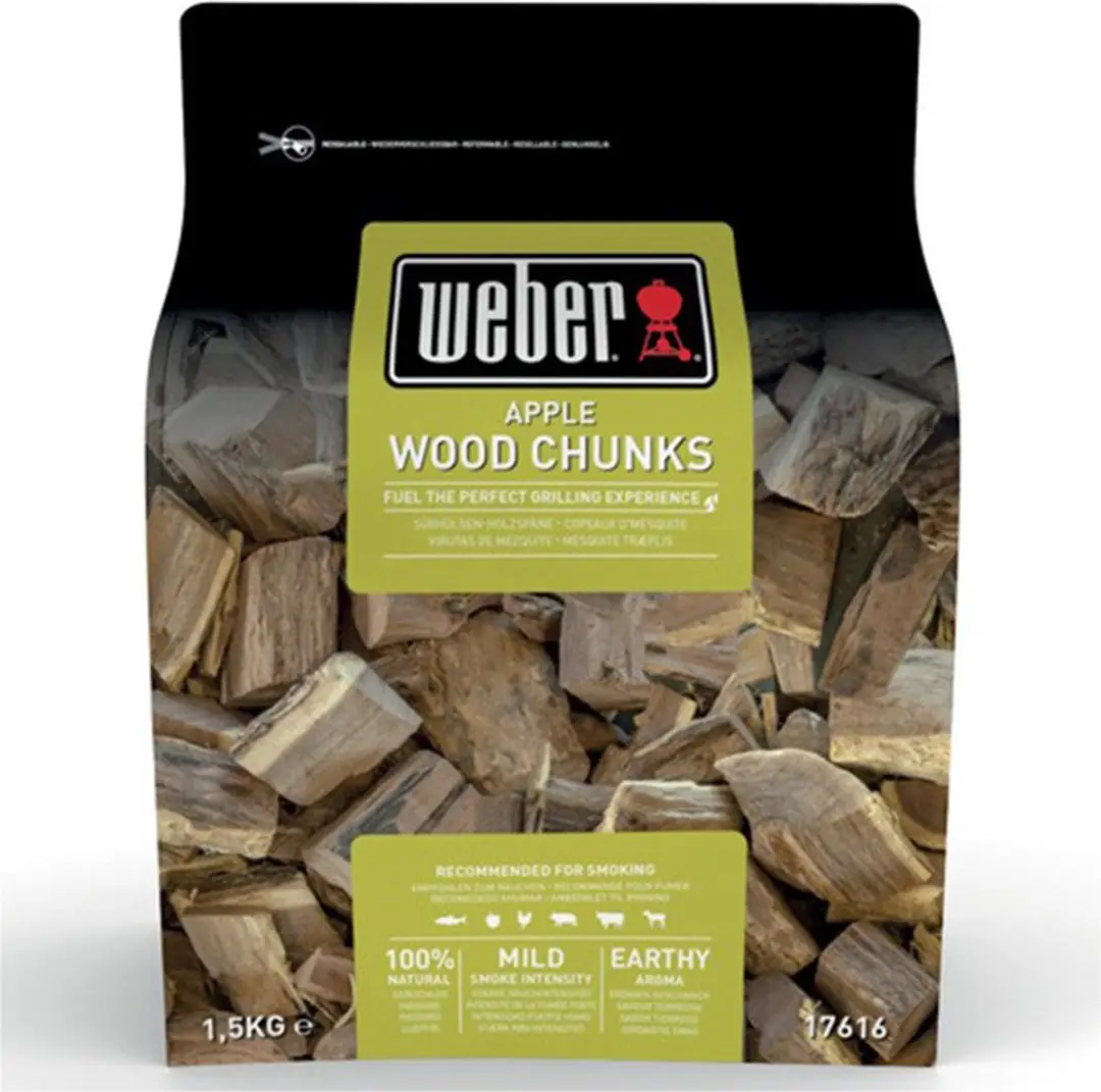 Weber Houtblokjes 1,5kg - Grote stukken Rookhoutappel - afbeelding 6 van 6