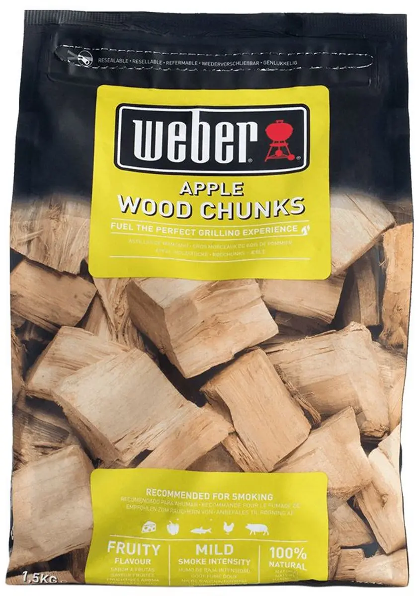 Weber Houtblokjes 1,5kg - Grote stukken Rookhoutappel