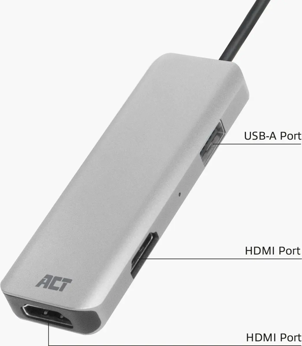 ACT AC7013 USB-C 4K Adapter - 2x HDMI - USB-A