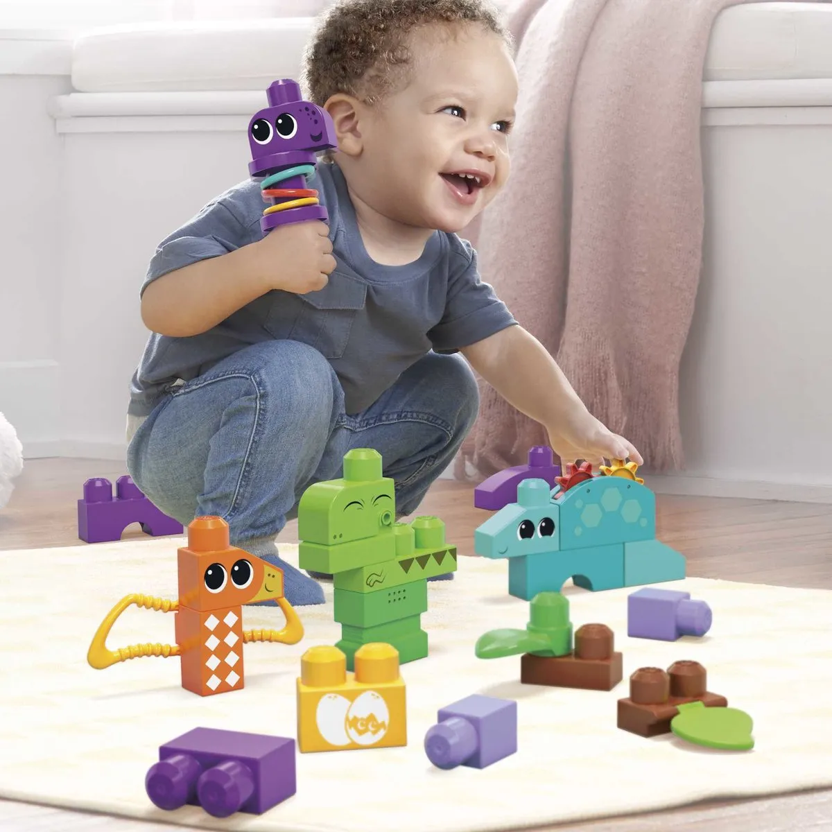 Mega Bloks Piep en Knars Dino's - 24 Stukken Multicolor