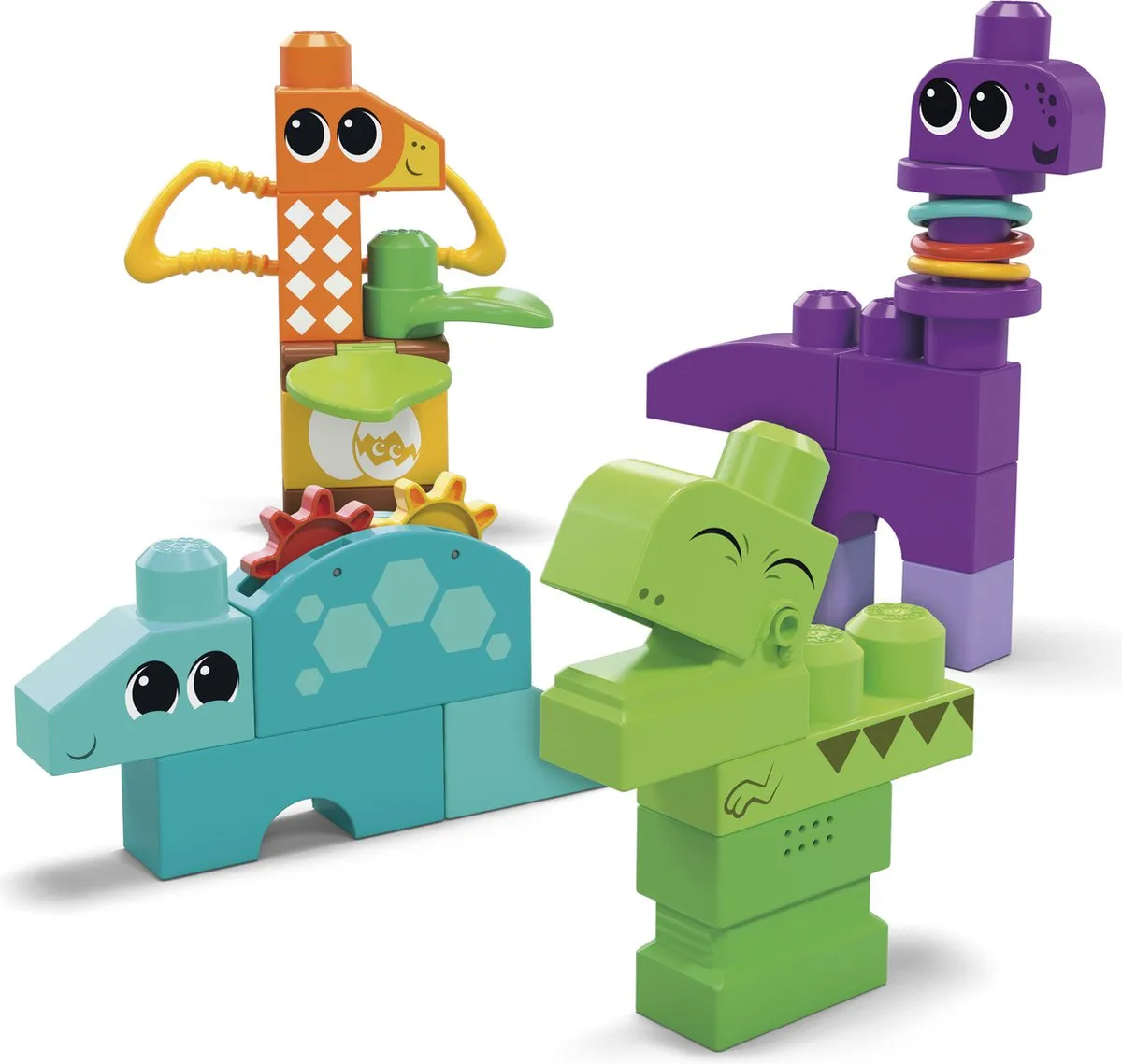 Mega Bloks Piep en Knars Dino's - 24 Stukken Multicolor