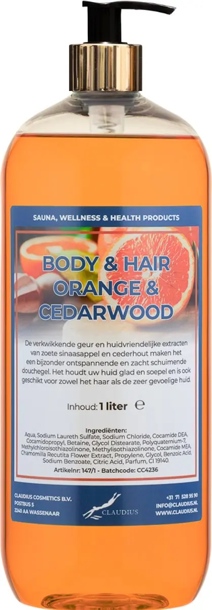 Splashbox Cosmetics Sweet Orange & Cedarwood Body & Hair Wash 1L