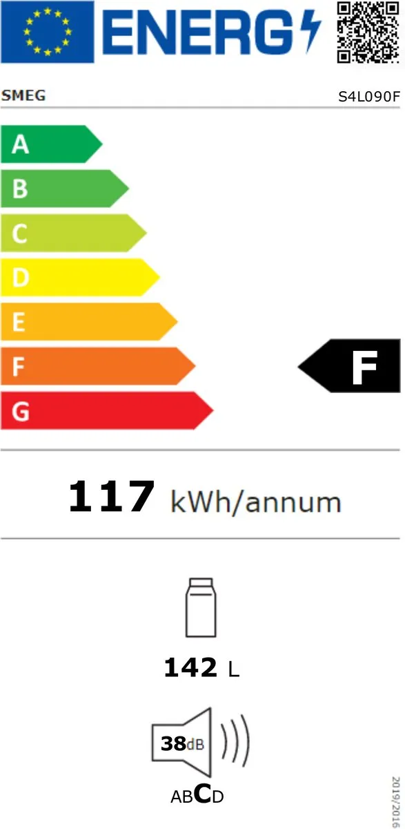Smeg S4L090F Inbouwkoelkast 142L - Wit