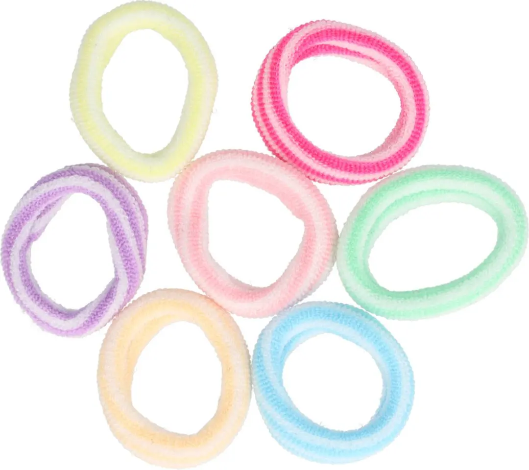 Haarsoires Haarelastiekjes Mini 2,5cm - Roze Paars Oranje Blauw Groen - 70 Stuks