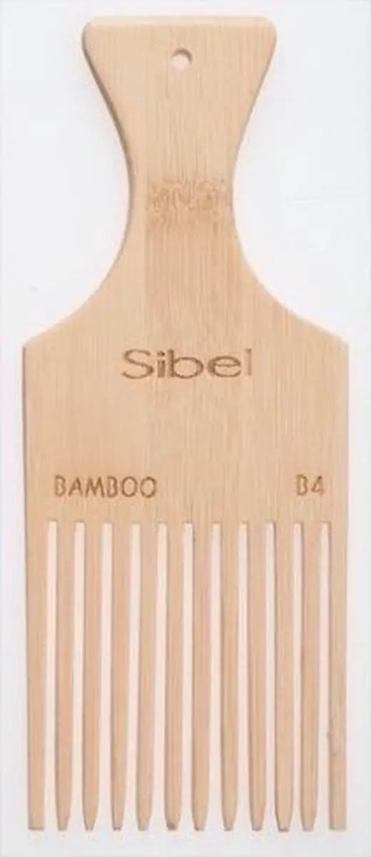 Sibel Bamboo B4 Antistatische Houten Afrokam - Beige
