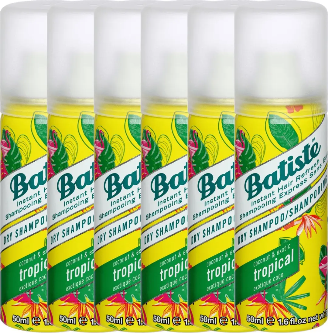 Batiste Droogshampoo Tropical Mini 300ml - 6 Stuks