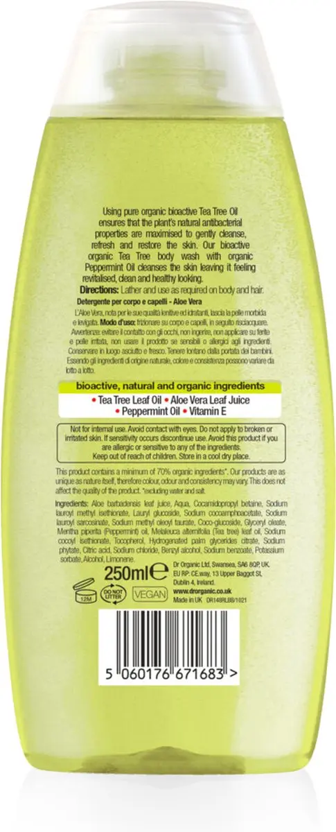 Dr. Organic Tea Tree Body Wash 250ml