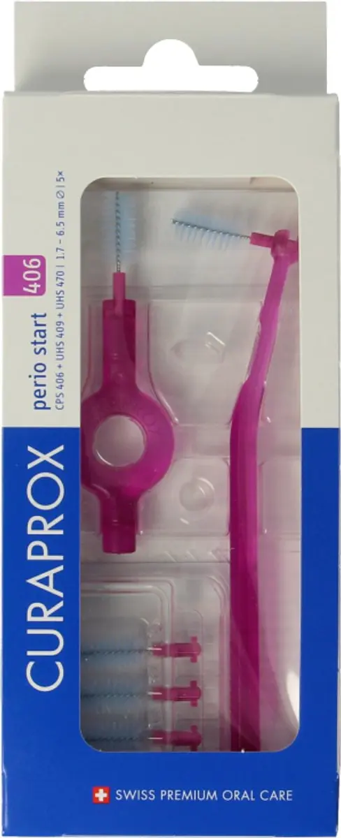 Curaprox Rager Perio Start 406 6,5mm - Paars - 5 Stuks