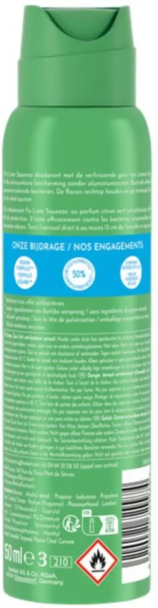 Fa Lime Squeeze Deodorant Spray 600ml - 4 Stuks