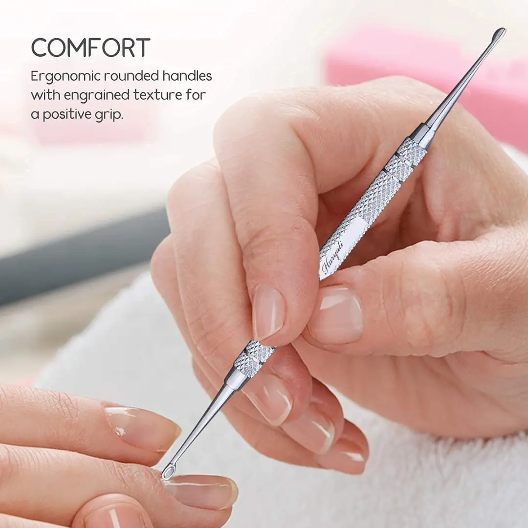 Haryali London Nagelreiniger & Nagelriemschuiver - Roestvrijstaal - Silver