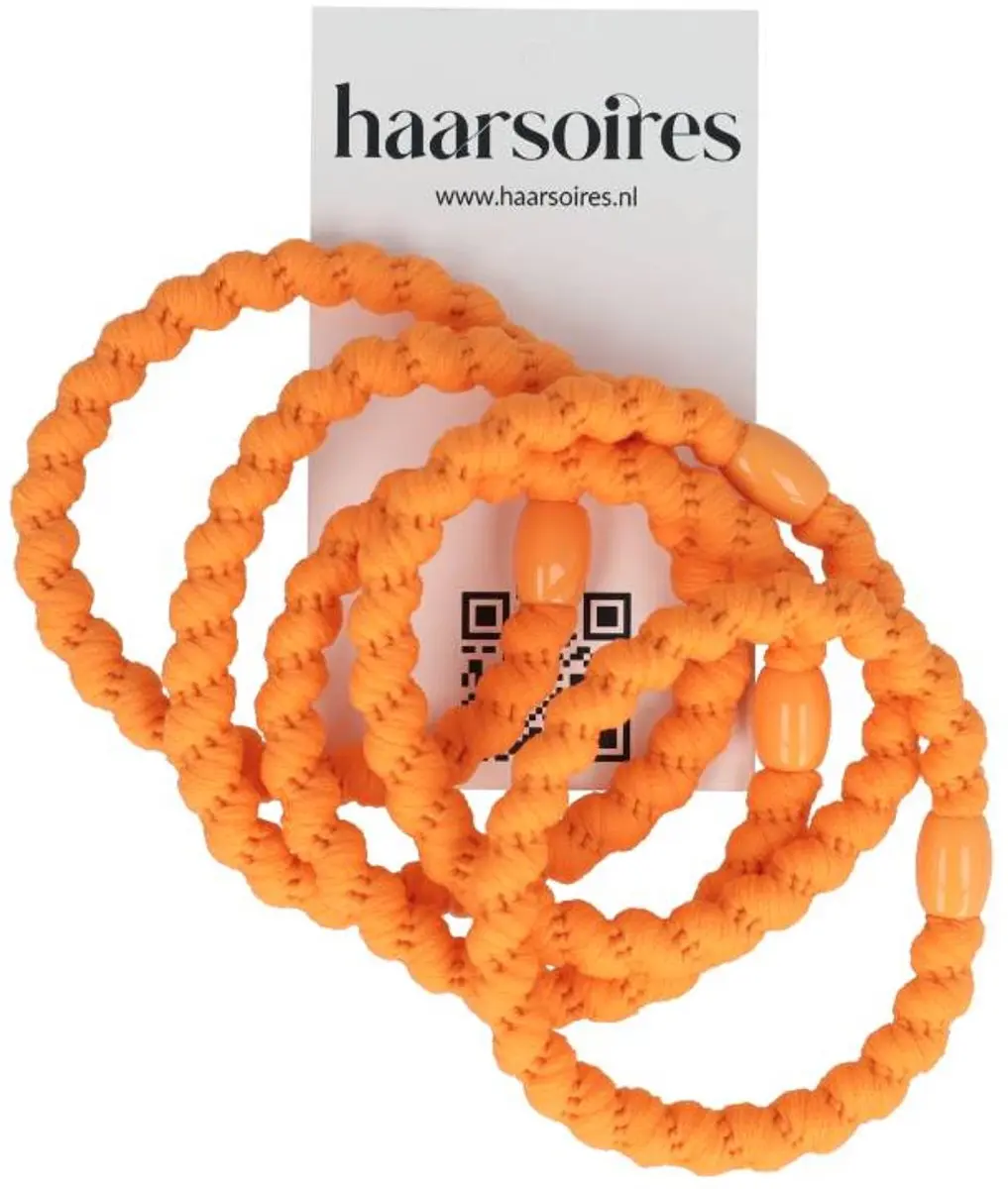 Haarsoires Gedraaid Haarelastieken - Oranje - 5 Stuks