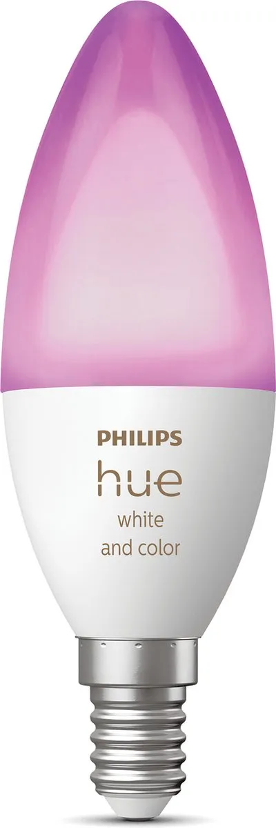 Philips Hue Kaarslamp E14 RGBW 5,3W - Mat - Bluetooth