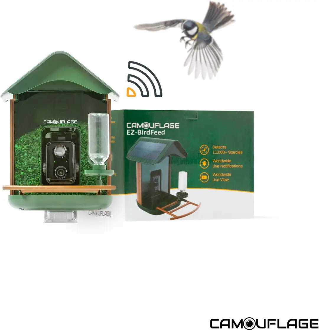 Camouflage EZ-BirdFeed 1 Vogelvoederaar - AI Wildcamera Groen