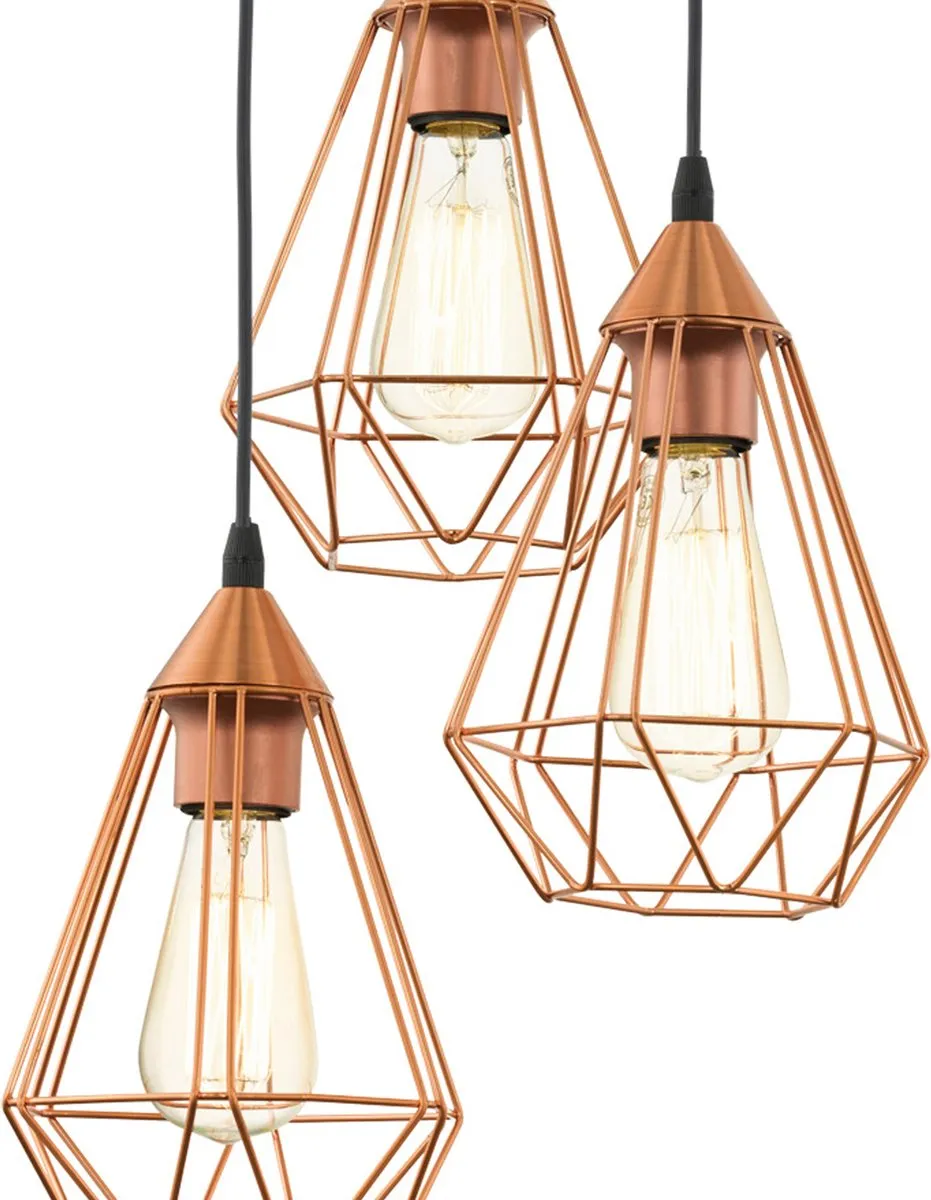 Eglo Tarbes Hanglamp E27 - Ø31cm - Zwart/Koper