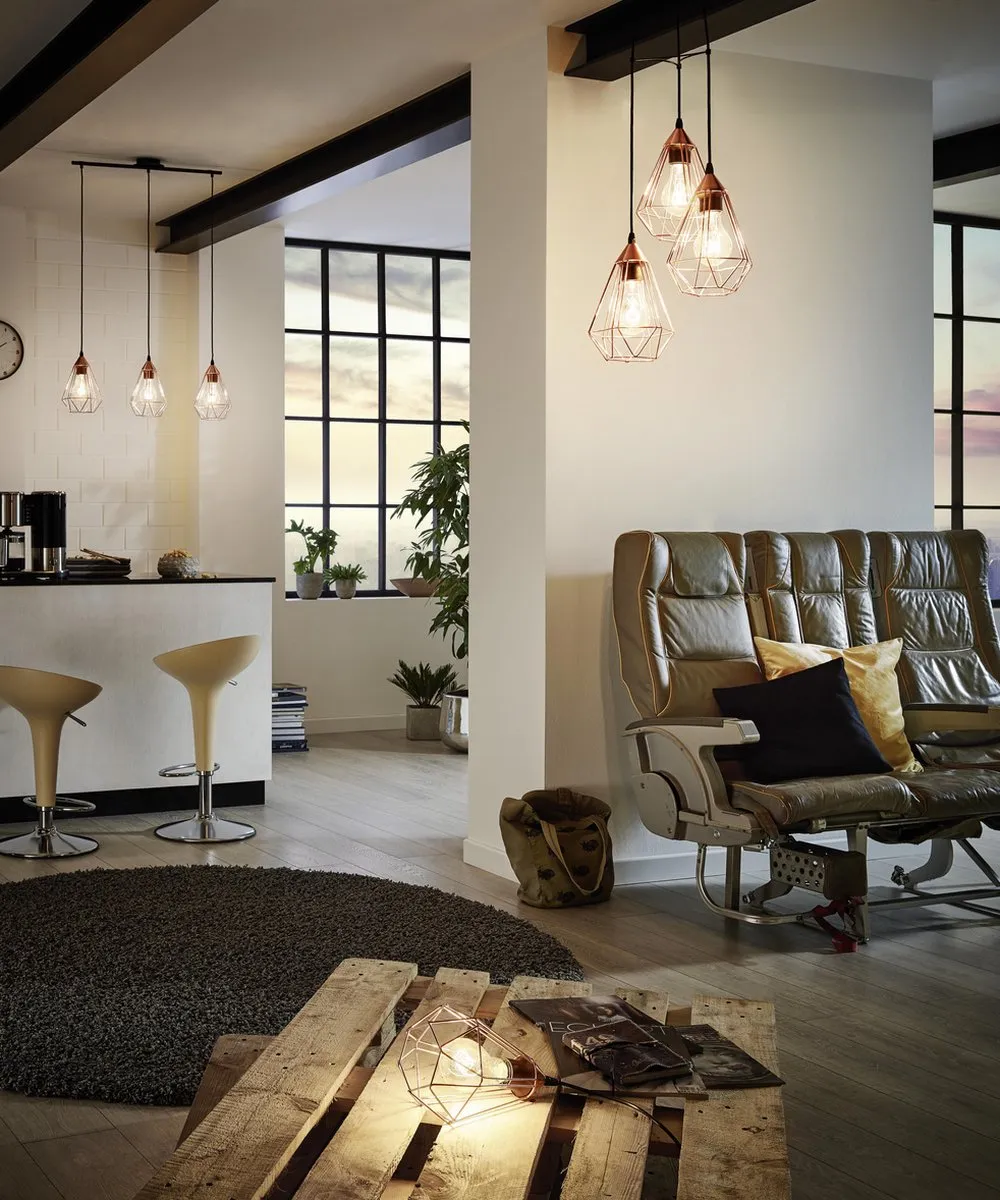 Eglo Tarbes Hanglamp E27 - Ø31cm - Zwart/Koper