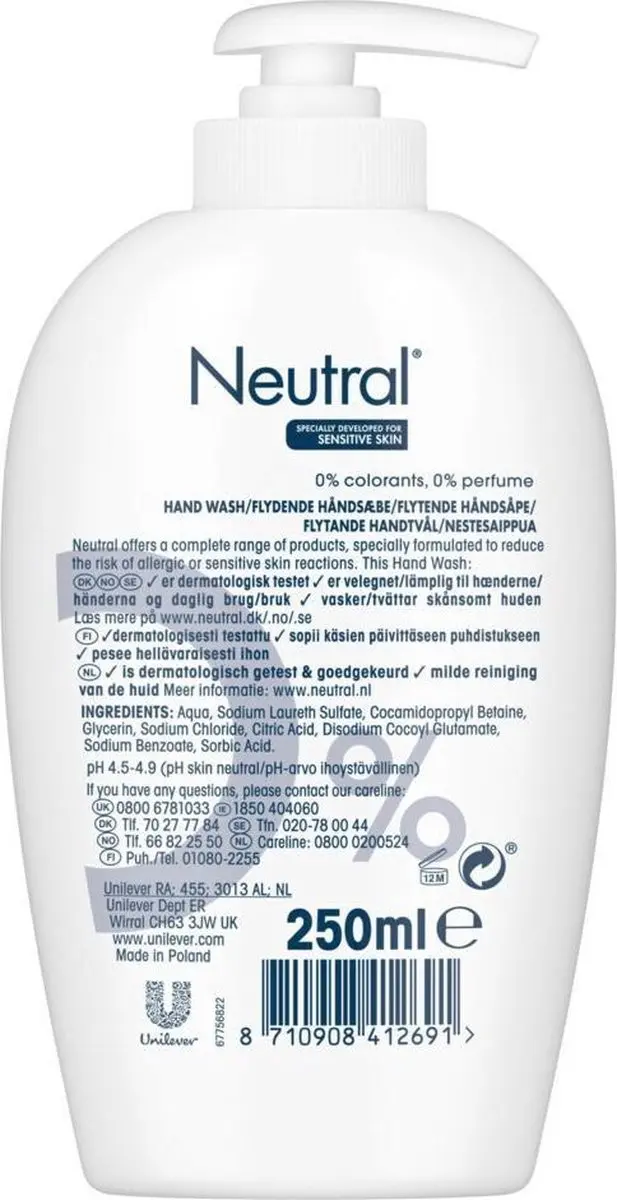 Neutral Handzeep Sensitive Skin 750ml - 3x250ml