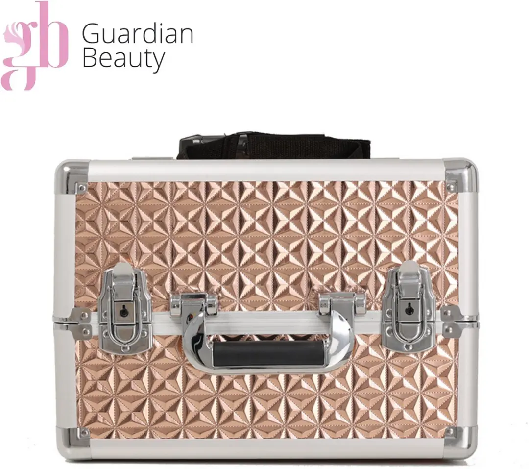 Guardian Beauty Nagel Beautycase 3-in-1 - Goud met diamantpatroon