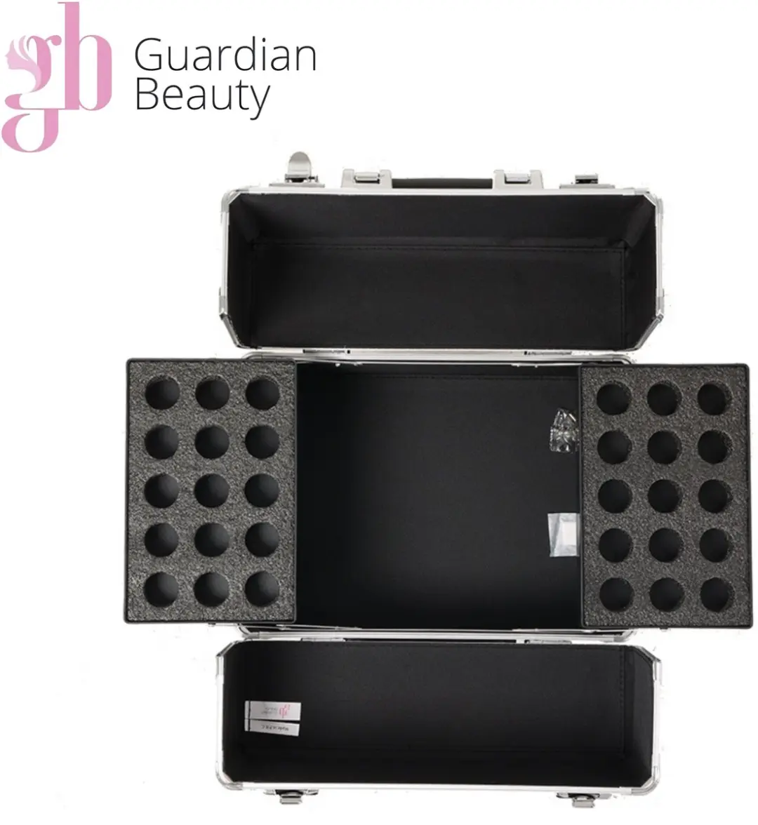 Guardian Beauty Nagel Beautycase 3-in-1 - Goud met diamantpatroon - afbeelding 6 van 6