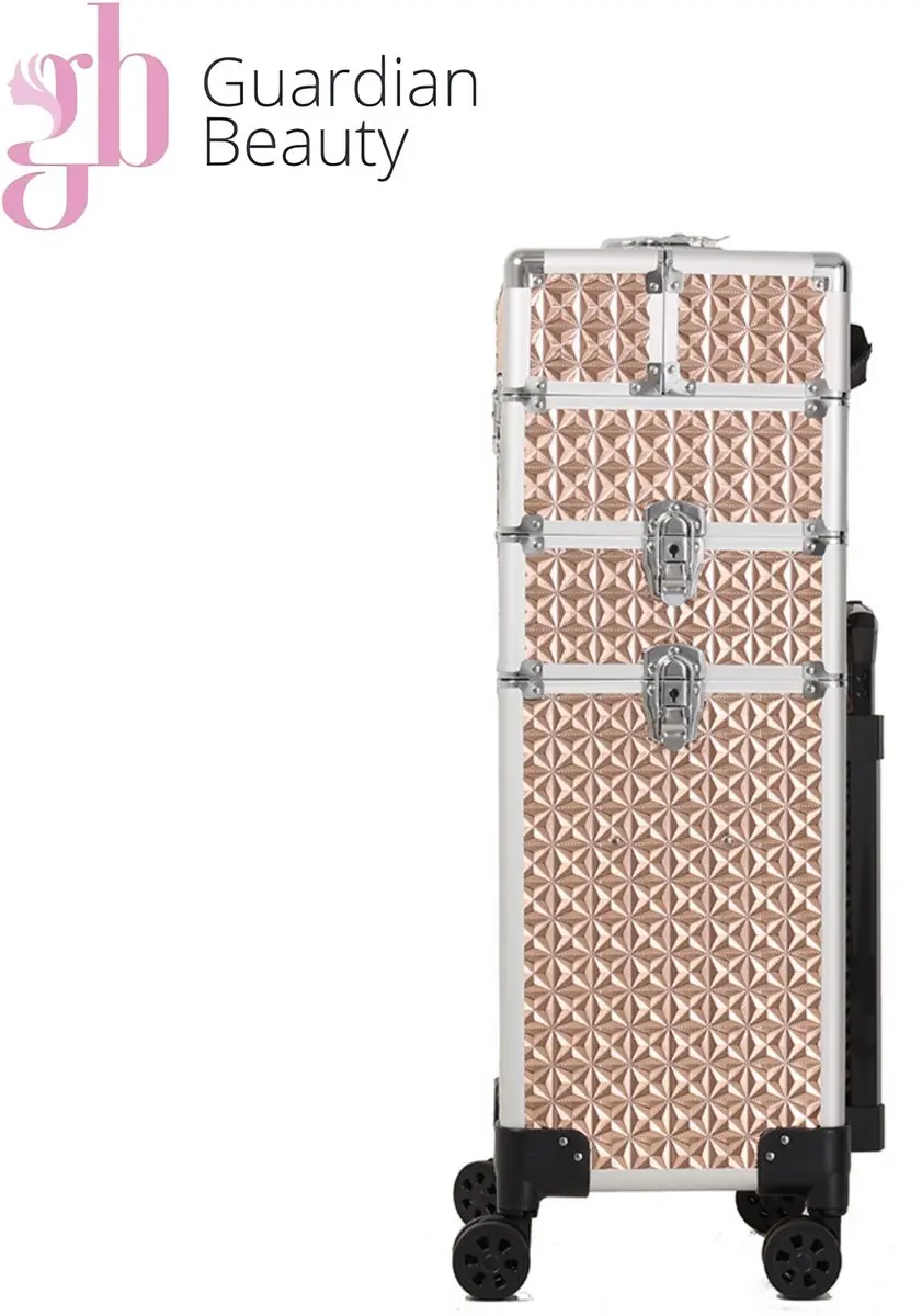 Guardian Beauty Nagel Beautycase 3-in-1 - Goud met diamantpatroon