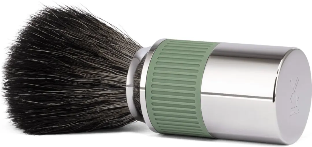 Mühle NEO Scheerkwast Zwart Fibre 21mm - Chroom/Salviagroen
