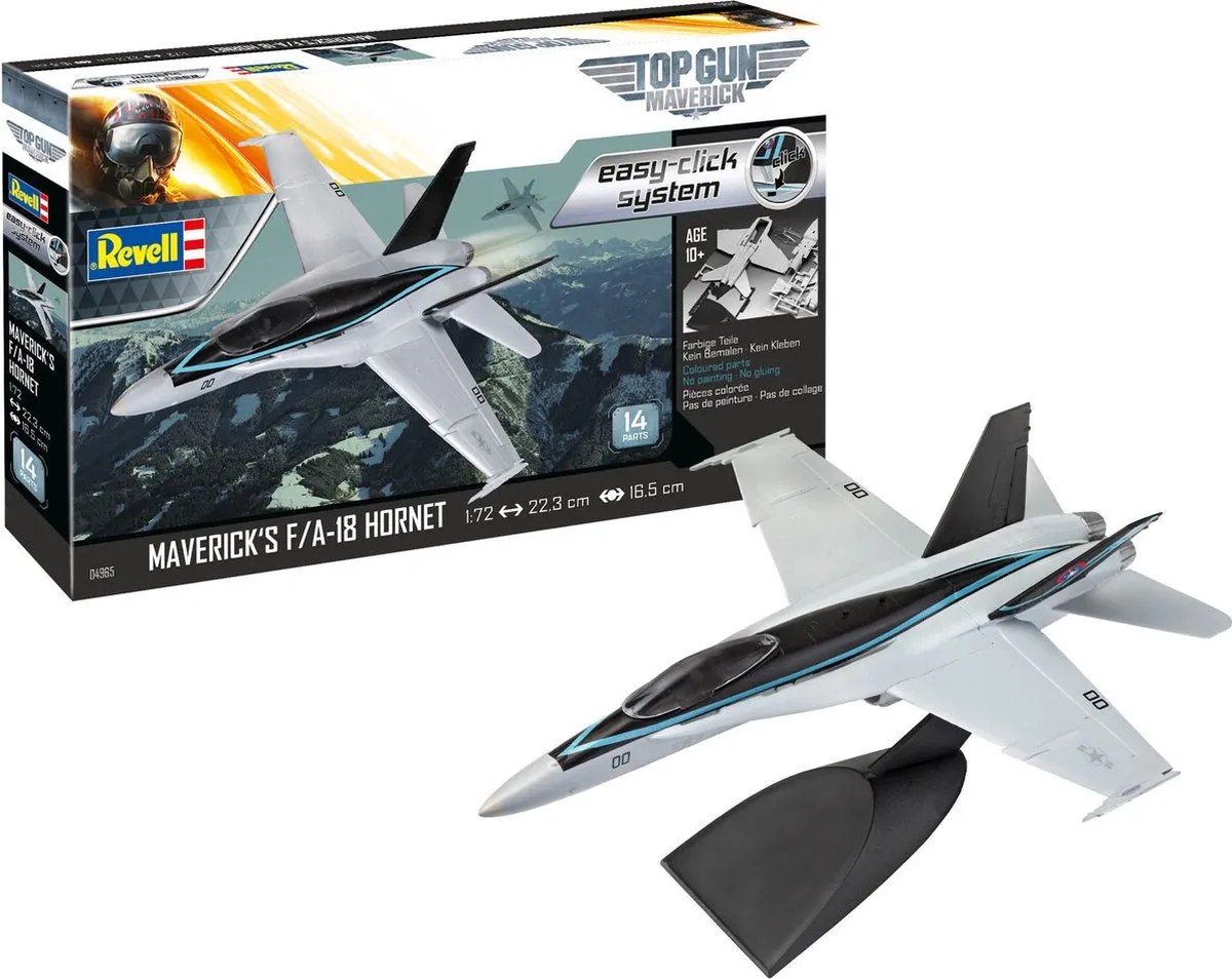 Revell Bouwset F/A-18 Hornet 22,3 cm - 14-delig - Grijs