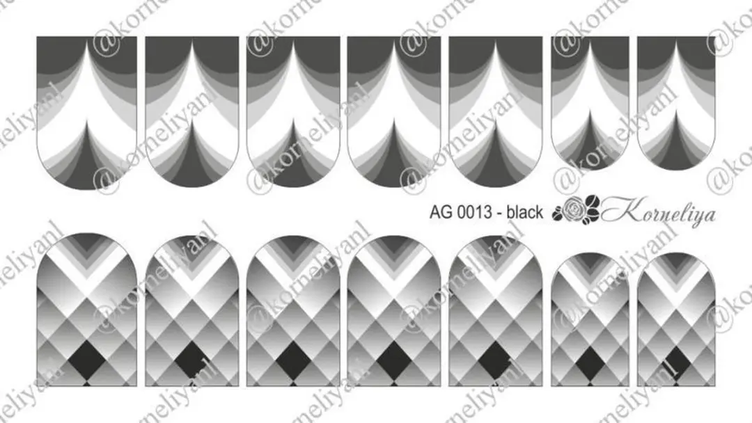 Korneliya Airbrush Waterdecal AG 0013 - Zwart