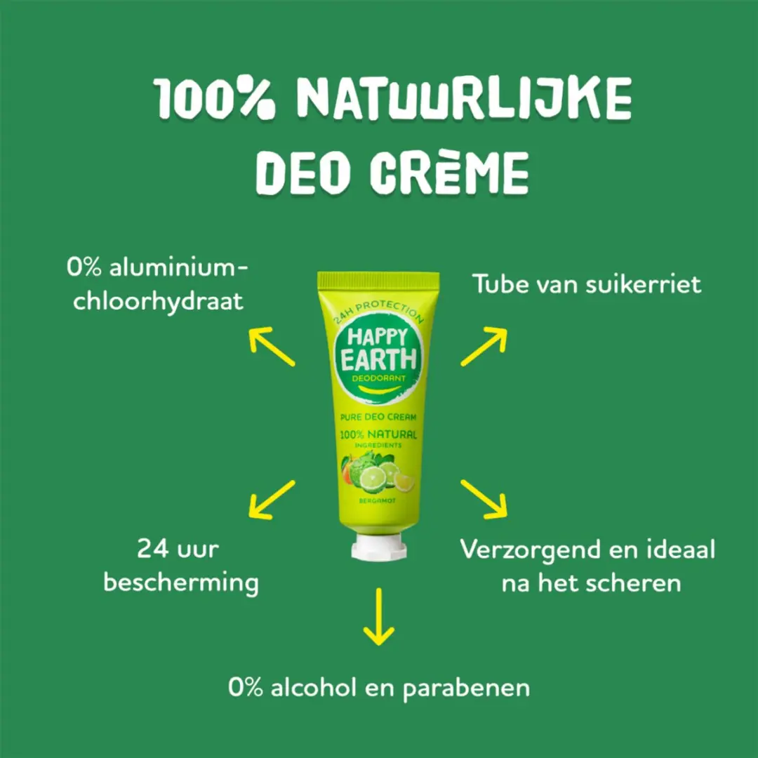 Happy Earth Bergamot Deodorant Crème 40ml