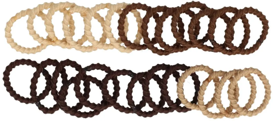 Haarsoires Haarelastiekjes Mini 2cm - Ribbel - Beige