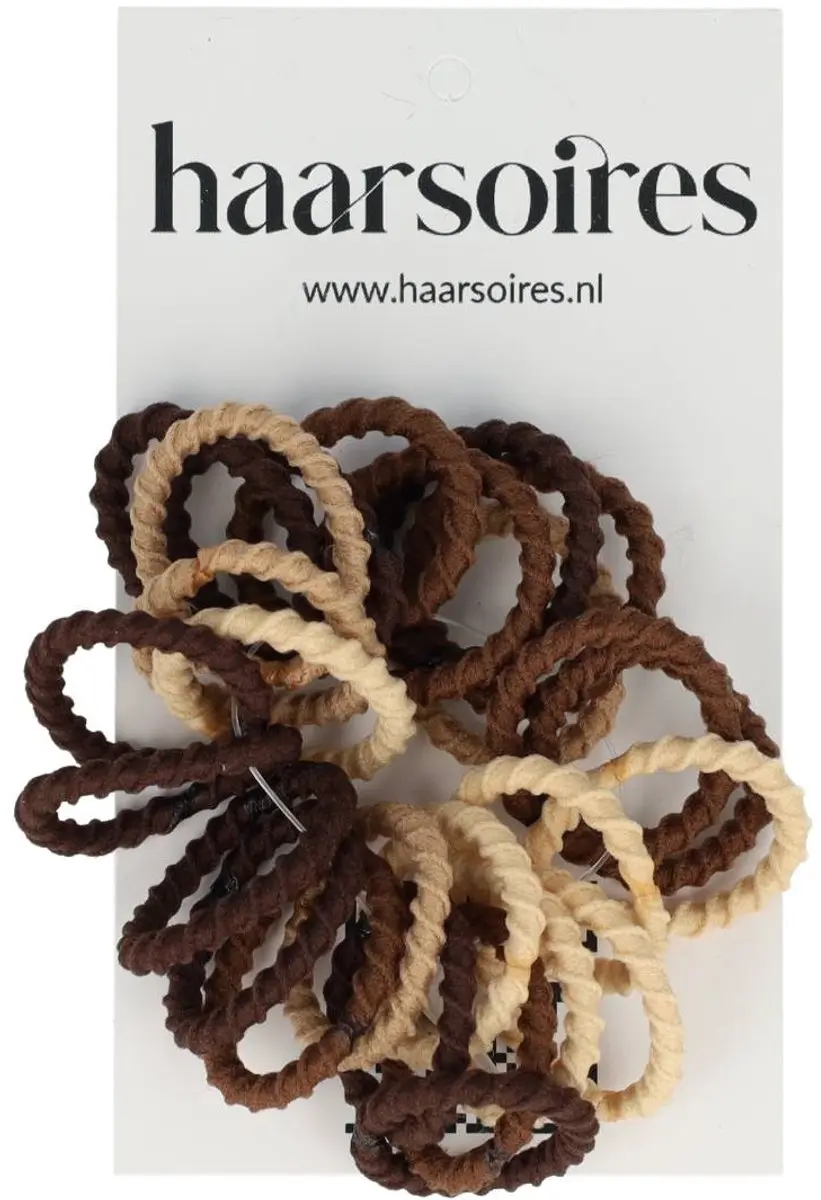 Haarsoires Haarelastiekjes Mini 2cm - Ribbel - Beige