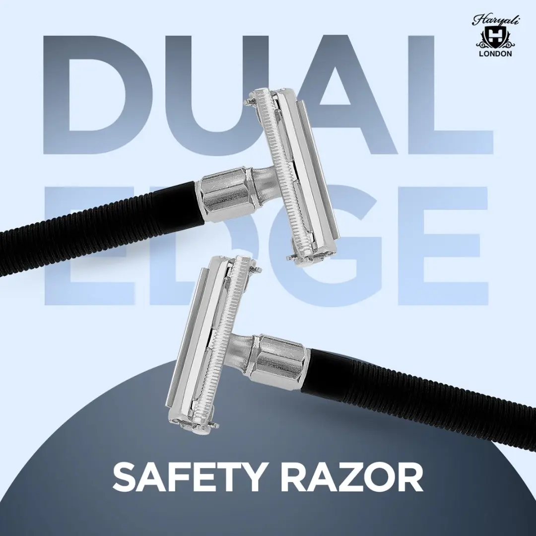 Haryali London Butterfly Opening Safety Razor - Zwart